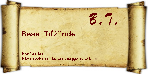 Bese Tünde névjegykártya